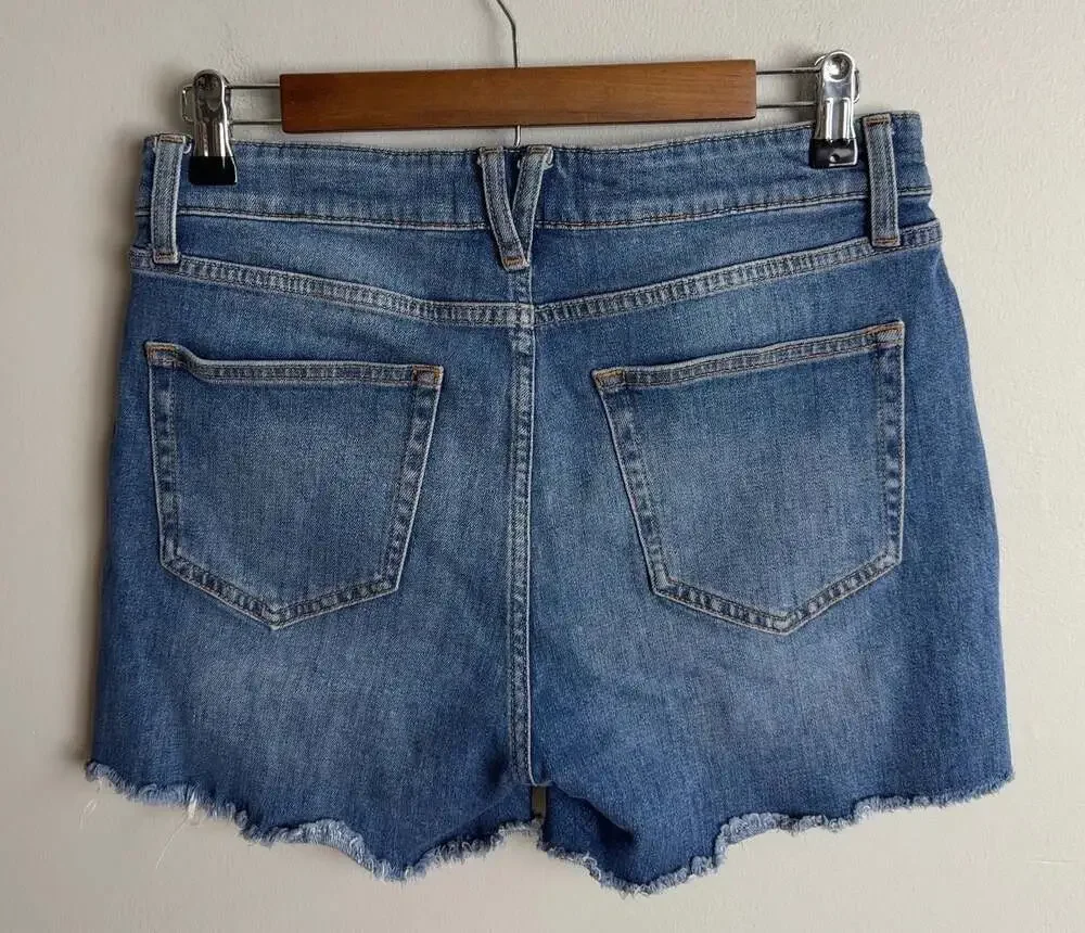 Vineyard Vines Denim Shorts Size 28 Medium Wash Raw Hem Frayed Women’s